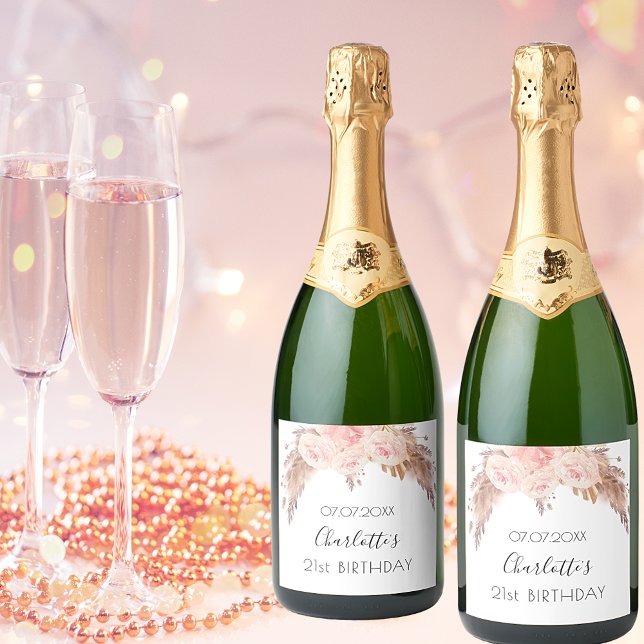 Festa de aniversário pampas florais rosa de pampas (Criador carregado)