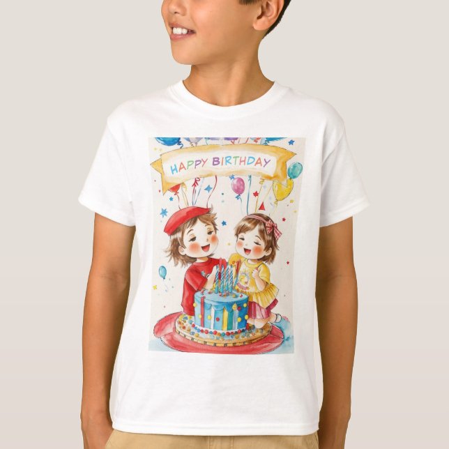 Festa de aniversário Para Camisetas Gêmeas (Rapaz) (Frente)
