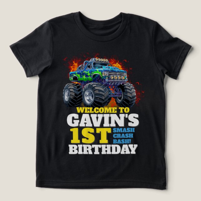 Festa de aniversário Personalizada Monster Truck (Design frontal)