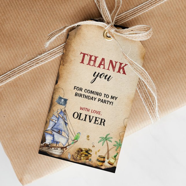 Festa de aniversário Pirata Obrigado Etiqueta (Criador carregado)