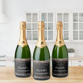 Festa de aniversário preto rosa dourado nome da br