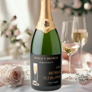 Festa de aniversário prosecco de pérolas de ouro p