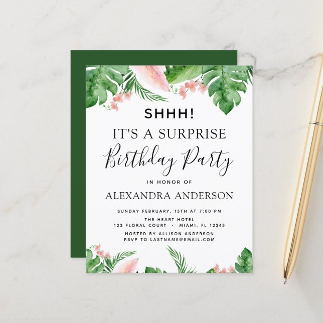 Festa de aniversário Surpresa Tropical (Frente/Verso In Situ)