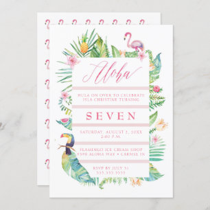 Festa de aniversário Tropical de Aloha Convite Lua
