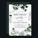 Festa de aniversário Verde Botânico Convite<br><div class="desc">Os Convites de festas de aniversários de Verde Verde Verde com Aquarela incluem uma magnífica e elegante tipografia de roteiro com verde moderno e elegante para a festa especial de 16,  18,  21ruas,  30,  40,  50,  60,  70.</div>
