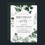 Festa de aniversário Verde Botânico Convite<br><div class="desc">Os Convites de festas de aniversários de Verde Verde Verde com Aquarela incluem uma magnífica e elegante tipografia de roteiro com verde moderno e elegante para a festa especial de 16,  18,  21ruas,  30,  40,  50,  60,  70.</div>