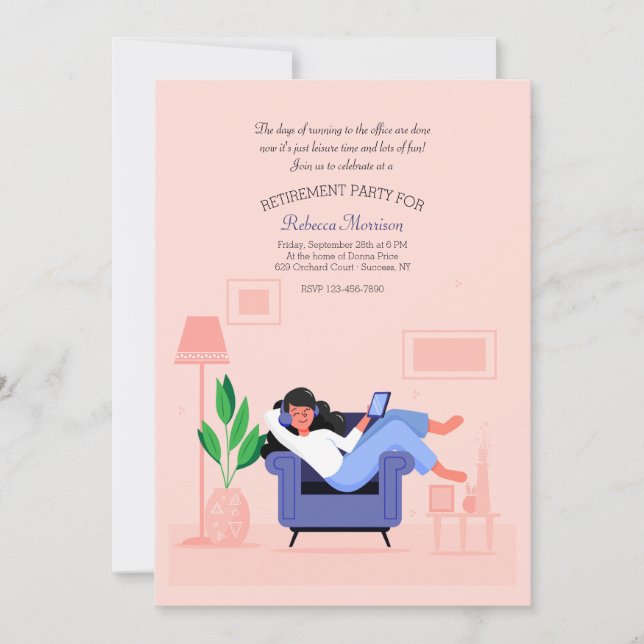 Festa de Aposentadoria para Convite para Mulheres (Frente)