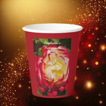 Festa de Aposentadoria Rosa Vermelha e Dourada Flo