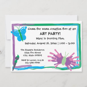 Festa de Arte! Convite de Aniversário