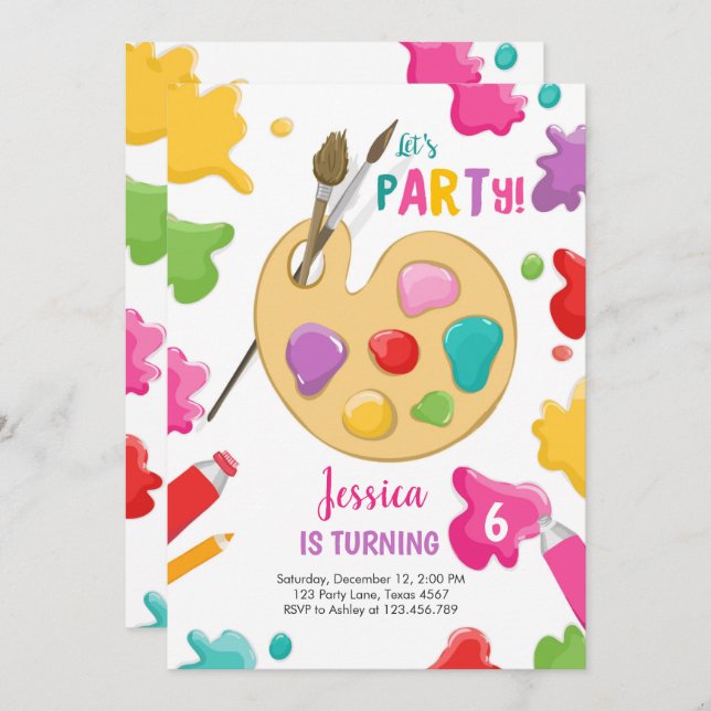 Festa de Arte, Festa de Aniversário do Convite à A (Frente/Verso)