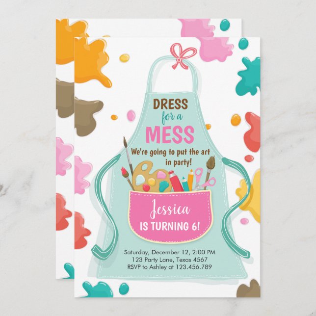 Festa de Arte, Festa de Aniversário do Convite à A (Frente/Verso)