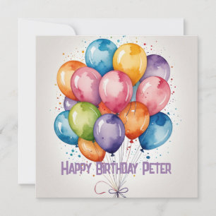 festa de balões de cartões Feliz Aniversário