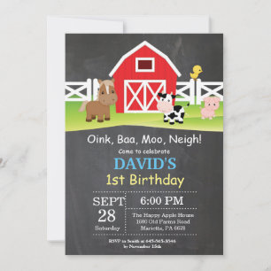 Festa de Barnyard do Convite de Aniversário para F