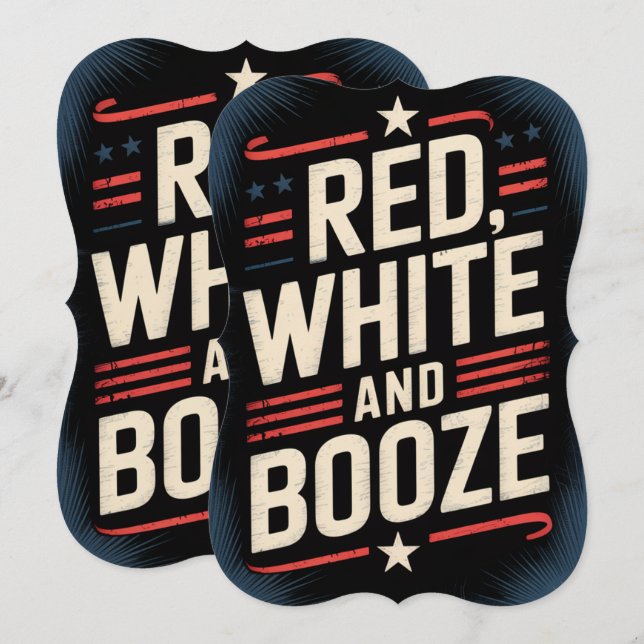 Festa de Bebidas do 4 de Julho | Vermelho Branco e (Frente/Verso)