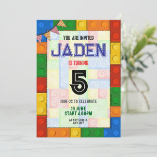 Festa de Blocos Lego С Convite de Aniversário