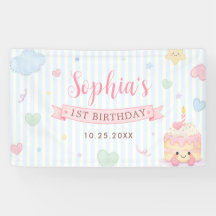 Festa de Bolo Pastel Menina Primeiro Aniversário