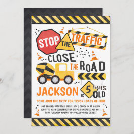 Festa de Carro de Convite de Aniversário de Constr