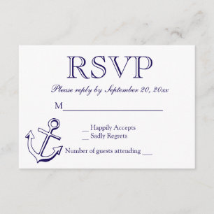 Festa de casamento de Âncora Azul Marinho RSVP Náu