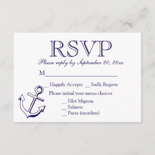 Festa de casamento de Âncora Azul Marinho RSVP Náu