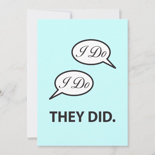 Festa de Casamento I Do I Do They Did Convite (Frente)