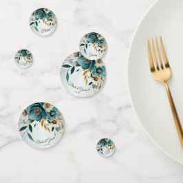 Festa de Casamento Turquesa Flor Branca Folhas Dou