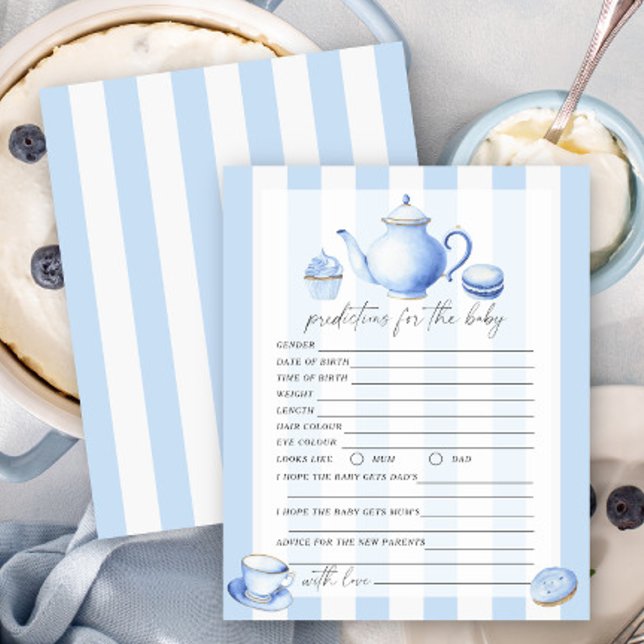 Festa de chá azul - Previsões de bebês e conselhos (Criador carregado)