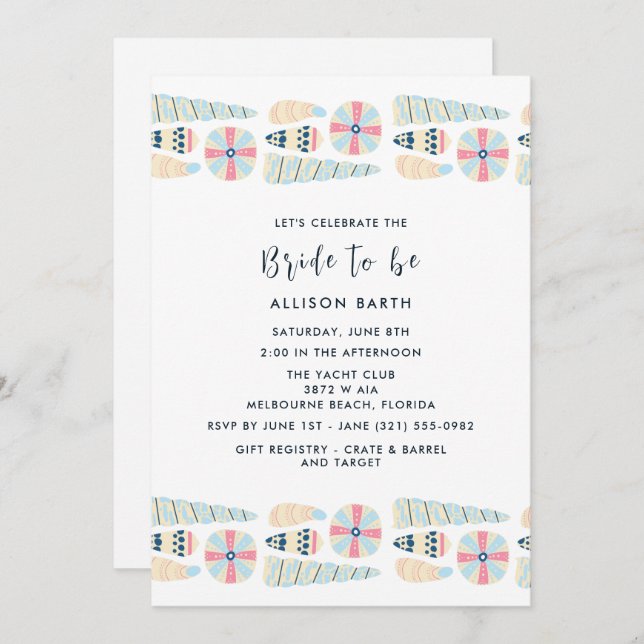 Festa de Chá de panela de Seashell Beach (Frente/Verso)