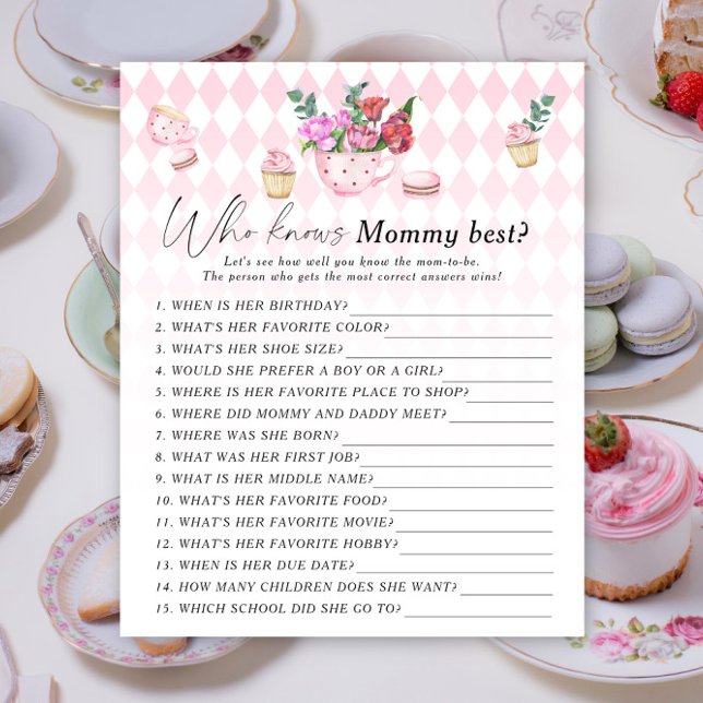 Festa de chá floral - Quem conhece melhor a mamãe (Criador carregado)