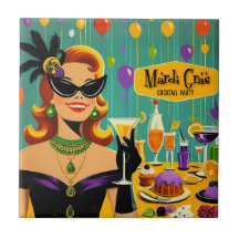 Festa de Cocktail de Martini Retro 50s Mardi Gras