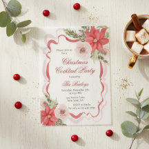 Festa de Cocktail de Natal Coquete Floral Elegante