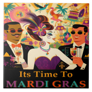 Festa de Cocktail Mardi Gras Retro Meados do Sécul