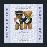 Festa de Despedida de Solteiro - Convite de Ursos<br><div class="desc">Ursos de pelúcia fofos podem convidar seus convidados para o seu casamento.  Parte de uma gama completa de artigos de papelaria para casamentos e celebrações.  Personalize-o online com os detalhes do casamento Você pode combinar tudo,  desde programas de casamento até cartões de convidados da mesa.</div>