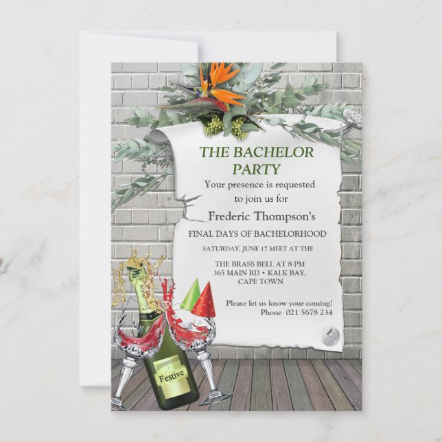 Festa de Despedida de Solteiro Flor Strelitzia (Frente)