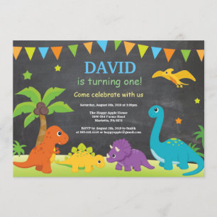 Festa de Dino de Convite de Aniversário para Dinos
