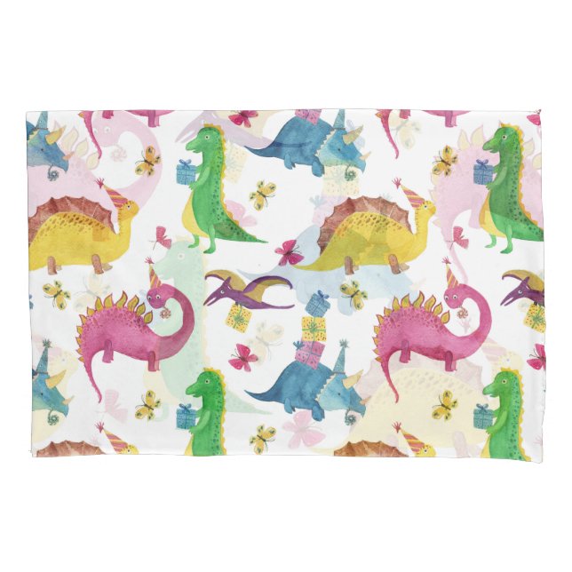 Festa de dinossauro: padrão de aquarela. (Frente)