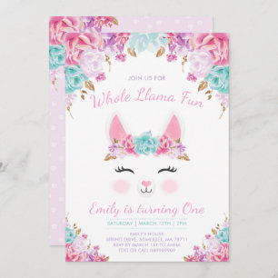 Festa de Diversão do Llama Birthday com Convite à