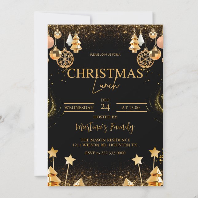 Festa de Férias de Convites para Almoço de Natal (Frente)