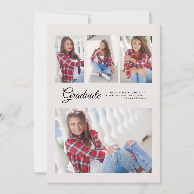 Festa de formatura 4 Anúncio de fotos White Modern (Frente)