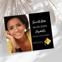 Festa de formatura branca preta Guardar o cartão D