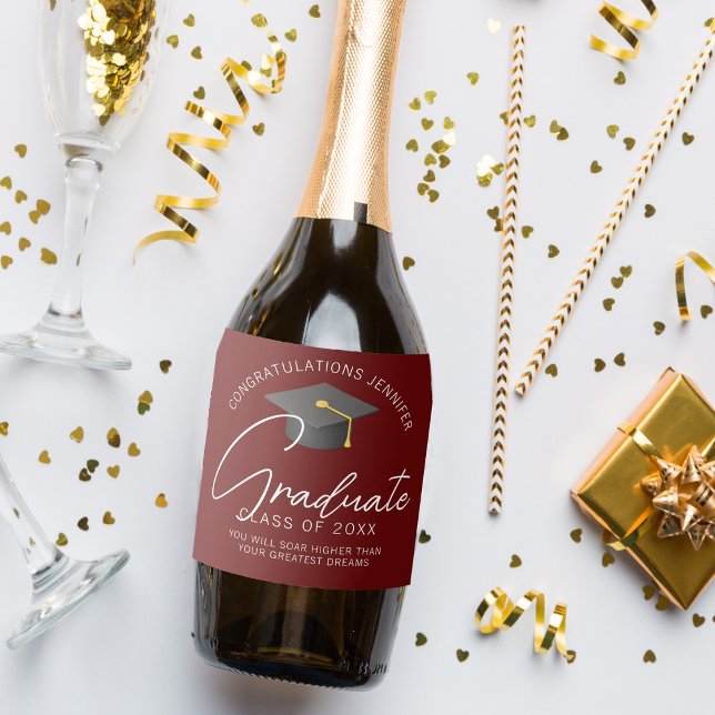 Festa de Formatura Burgundy Moderna Personalizada (Criador carregado)