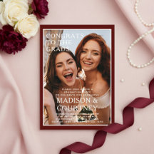 Festa de Formatura Burgundy Two Grads Photo