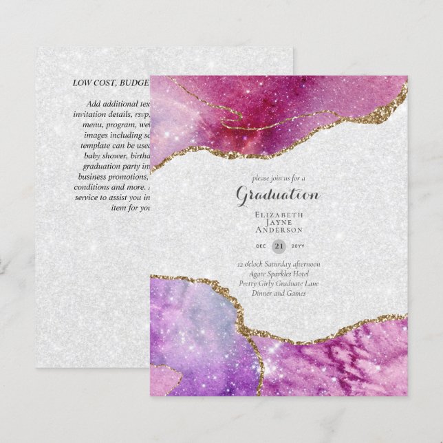 FESTA DE FORMATURA de Agate BUDGET Convida Glitter (Frente/Verso)