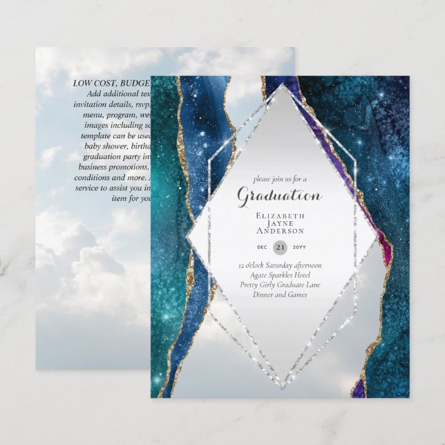 FESTA DE FORMATURA de Agate BUDGET Convida Glitter (Frente/Verso)