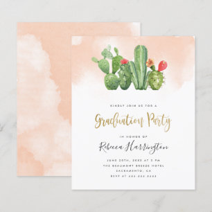 Festa de formatura de Aquarela e Cactus com Blush