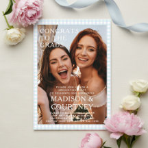 Festa de formatura de Fotografias de Gingham Azul 