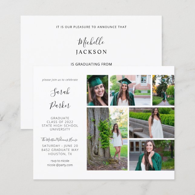 Festa de formatura de orçamento Foto moderna 6 (Frente/Verso)