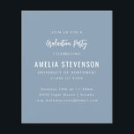 Festa de formatura Moderna do Orçamento Convite Az<br><div class="desc">Convite para Festas de formatura Mínima Moderna de Orçamento em Azul Dusty</div>