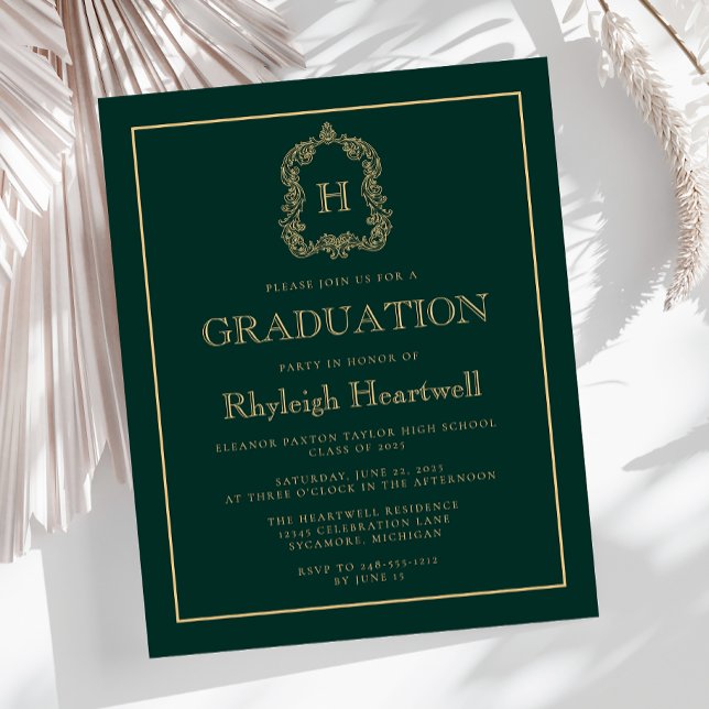 Festa de Formatura Orçamento Verde Escuro Dourado (Criador carregado)