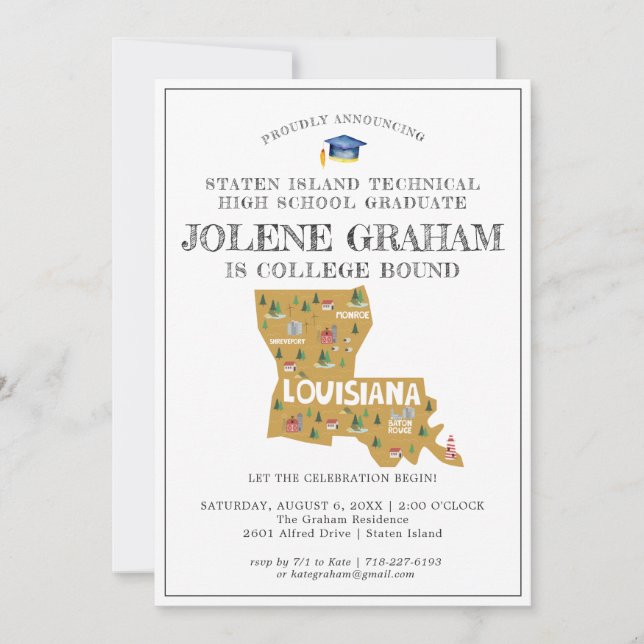 Festa de Formatura para Universitário | Louisiana (Frente)