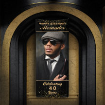 Festa de Foto Feliz de Aniversário, Dourada Person